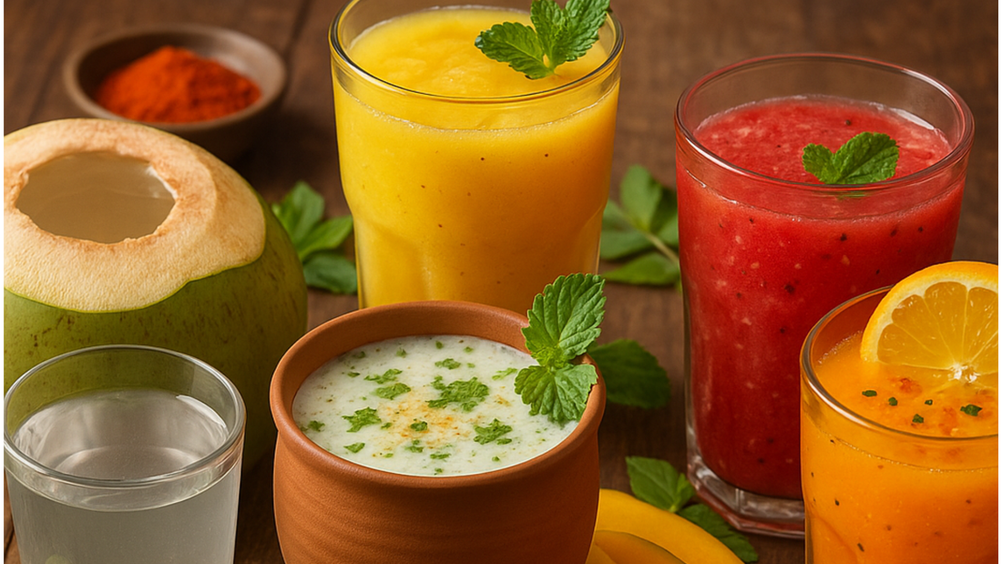 Indian drink with hydration drink coconut drink ,Lassi, Orange juice ,etc .